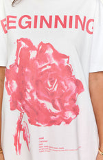 Beginning Rose White Tee Image