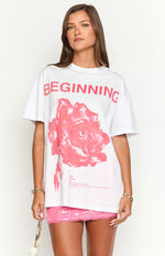 Beginning Rose White Tee Image