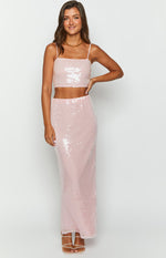 Bellah Pink Sequin Crop Top Image