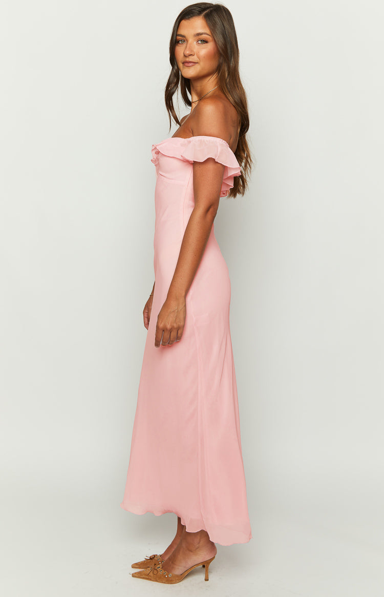 Bellflower Pink Chiffon Maxi Dress Image