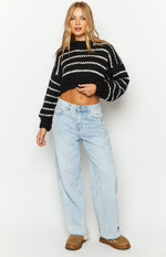 Belmont Black And White Striped Sweater Image