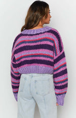 Belmont Stripe Sweater Purple Image