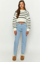 Belmont White Striped Sweater