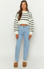 Belmont White Striped Sweater Image