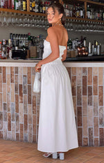 Benetti White Strapless Maxi Dress Image