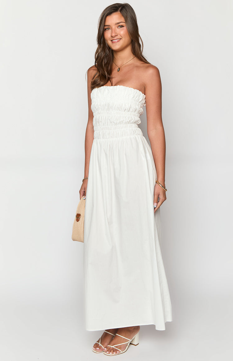 Benetti White Strapless Maxi Dress