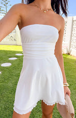 Benji White Strapless Mini Dress Image