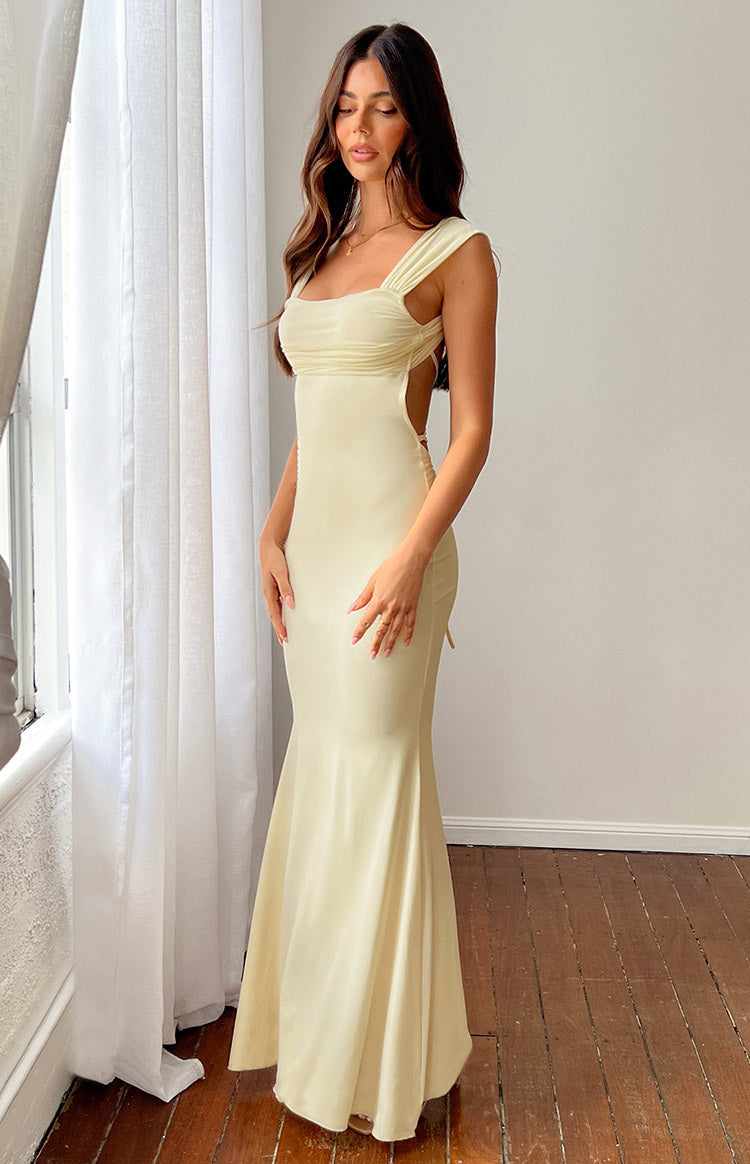 Beverley Cream Mesh Maxi Dress Image