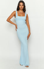 Beverley Baby Blue Mesh Maxi Dress Image