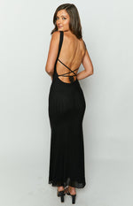 Beverley Black Mesh Maxi Dress Image