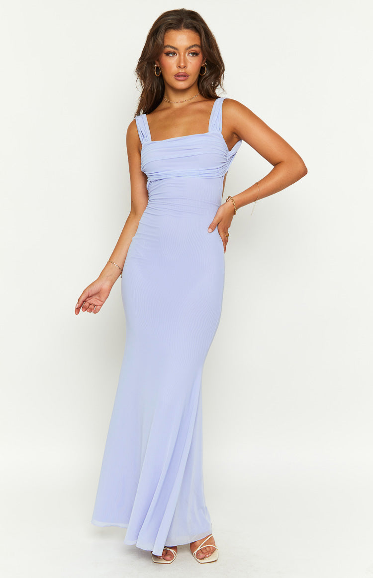 Beverley Lilac Mesh Maxi Dress Image