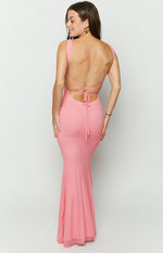 Beverley Pink Mesh Maxi Dress Image