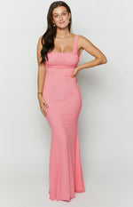 Beverley Pink Mesh Maxi Dress Image