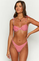 9.0 Swim Bianca Red Gingham Bikini Bottoms