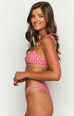 9.0 Swim Bianca Red Gingham Bikini Bottoms Image