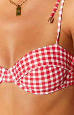 9.0 Swim Bianca Red Gingham Bikini Top Image