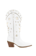 Billini Dollie White Gold Metallic Cowboy Boots