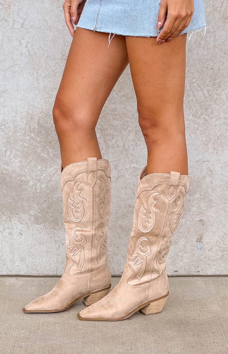 Billini Tulie Beige Cowboy Boots Image