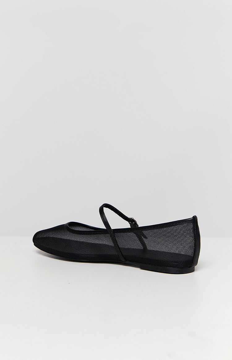 Billini Gilda Black Mesh Ballet Flats Image