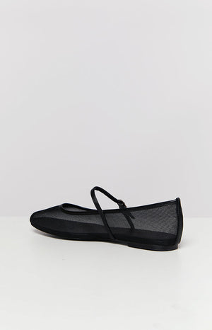 Billini Gilda Black Mesh Ballet Flats