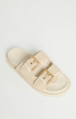 Billini Tenzin Cream Linen Slides Image