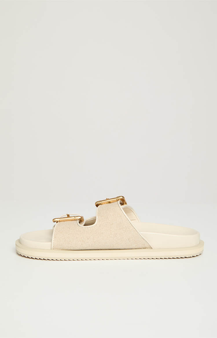 Billini Tenzin Cream Linen Slides Image