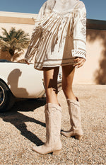 Billini Tulie Beige Cowboy Boots Image