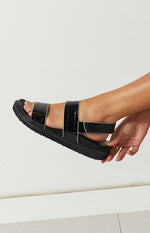 Billini Zyla Black Crinkle Sandal Image