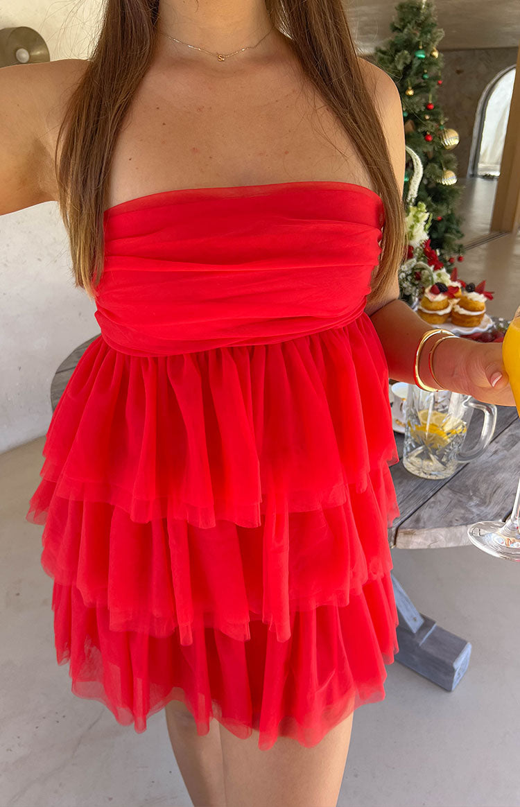 Birthday Girl Red Mini Party Dress Image