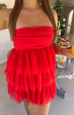 Birthday Girl Red Mini Party Dress Image