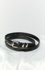 Kylee Thin Black PU Belt Image