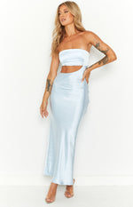 Blair Ice Blue Strapless Maxi Dress Image