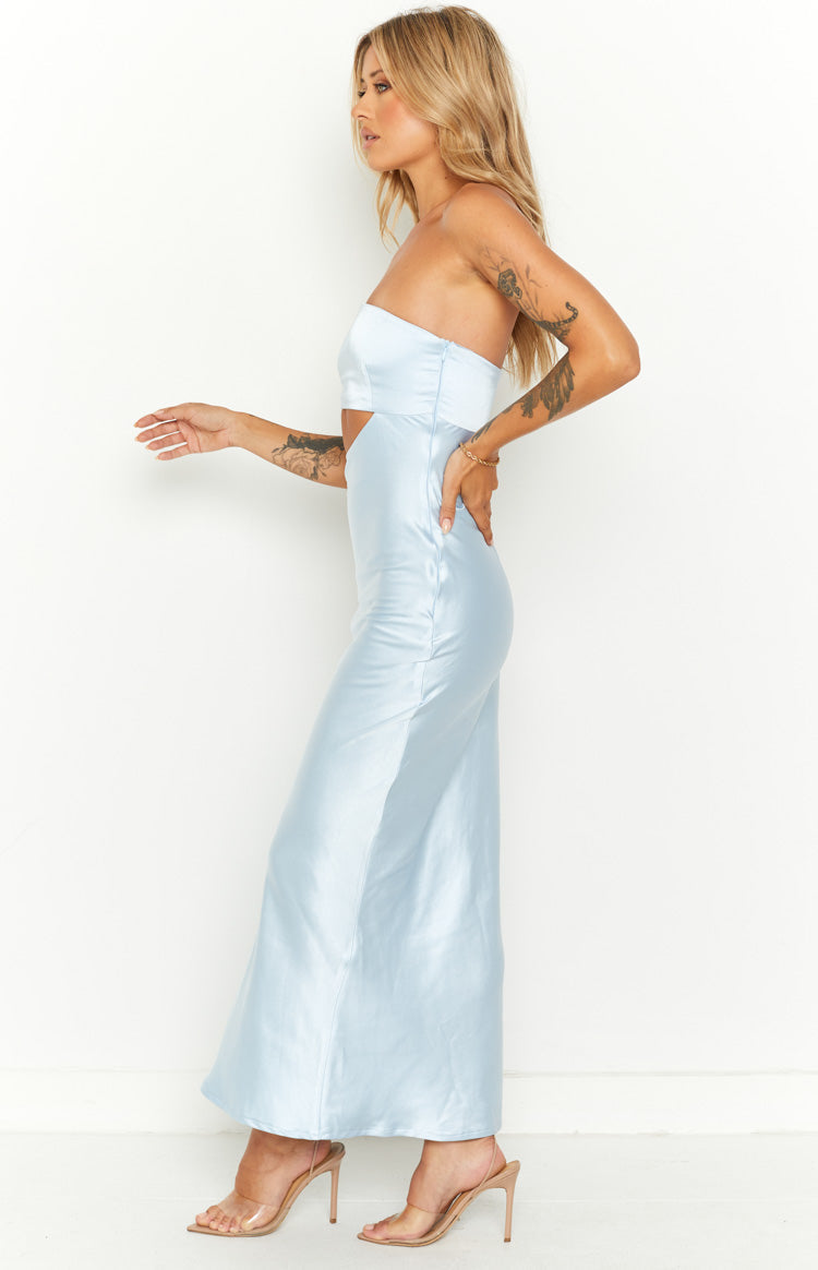 Blair Ice Blue Strapless Maxi Dress Image