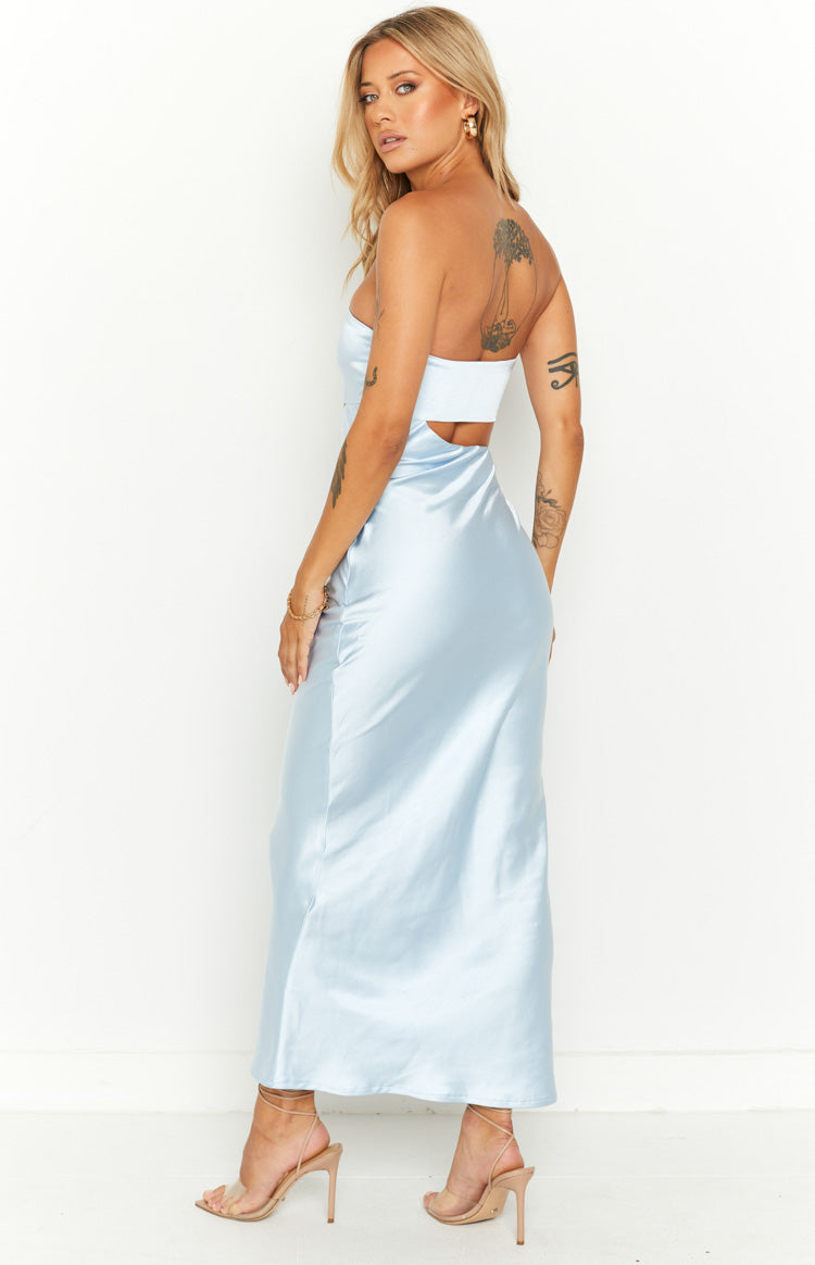 Blair Ice Blue Strapless Maxi Dress Image