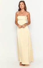 Blaise Yellow Satin Maxi Dress Image