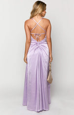 Blaise Lilac Satin Maxi Dress Image