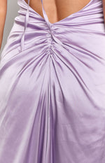 Blaise Lilac Satin Maxi Dress Image