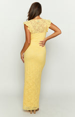 Blake Yellow Lace Maxi Dress Image