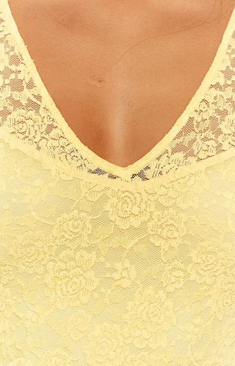 Blake Yellow Lace Maxi Dress Image