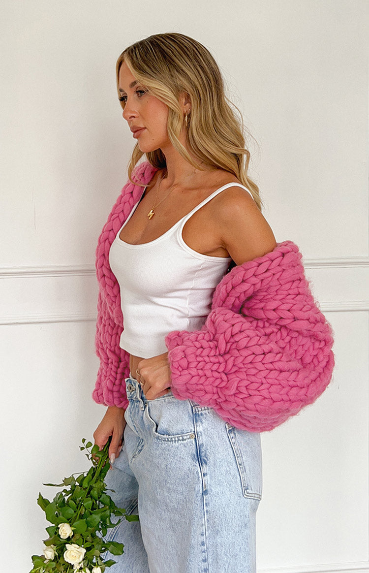 Blush Blossom Pink Knit Cardigan Image