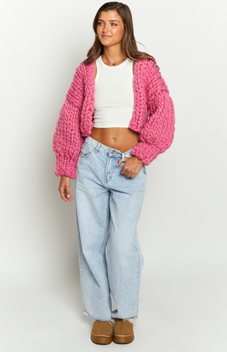 Blush Blossom Pink Knit Cardigan Image