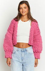 Blush Blossom Pink Knit Cardigan Image