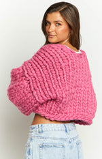 Blush Blossom Pink Knit Cardigan Image