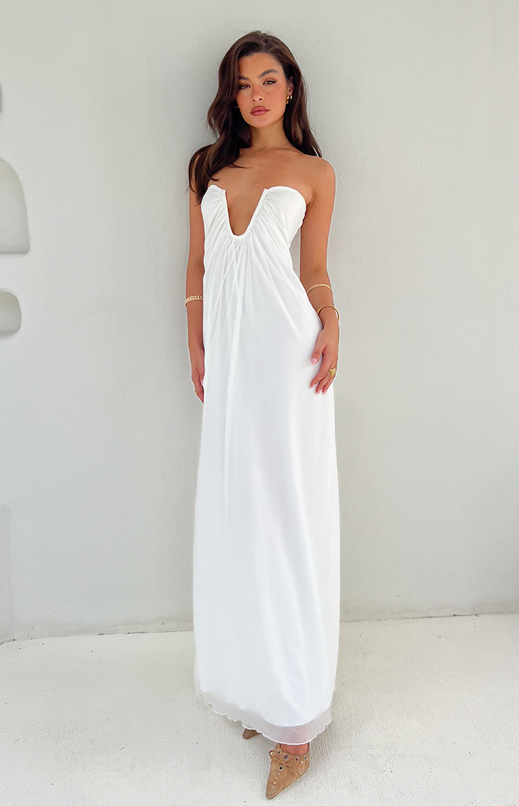 Braelyn White Strapless Maxi Dress Image