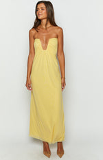 Braelyn Yellow Strapless Maxi Dress Image