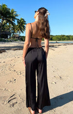 Bridget Black Satin Pants Image