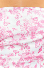 Brooklyn Pink Printed Strapless Top Image