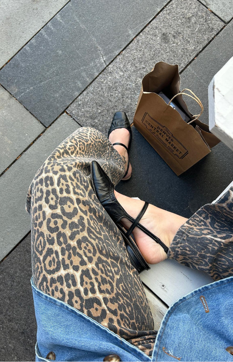 Brunet Leopard Print Straight Leg Jeans Image