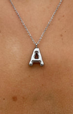 Bubble Bliss Silver Letter Necklace Image