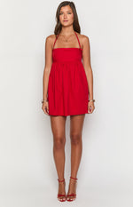 Carter Red Halter Mini Dress Image